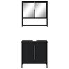 vidaXL Bathroom Furniture Set Black Engineered wood Standard