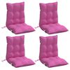 vidaXL Lowback Chair Cushion Set of 4 Pink Oxford fabric 39.4 x 19.7 in