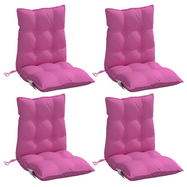 vidaXL Lowback Chair Cushion Set of 4 Pink Oxford fabric 39.4 x 19.7 in