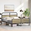 vidaXL Bed Frame Sonoma Oak Steel, Engineered wood King Size Bed Frame