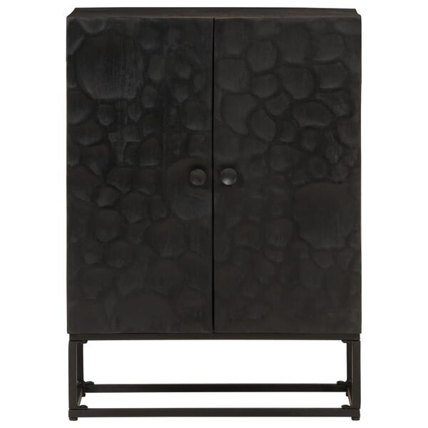 vidaXL Sideboard Black Solid Mango Wood, Iron Medium Sideboard