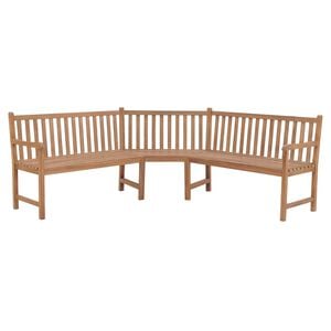 vidaXL Corner Bench Natural Teak Teak wood Large Durable Corner Bench