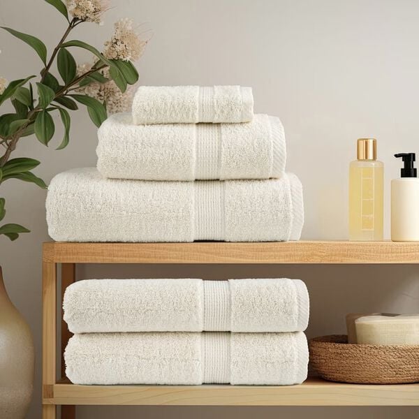vidaXL Bath Towel Set of 4 Cream 100% Cotton 39.4 x 59.1 in Bath Towel