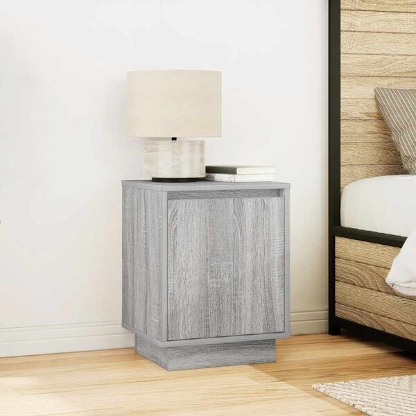 vidaXL Bedside Cabinet Grey Sonoma Engineered wood Bedside Cabinet