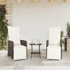 vidaXL Reclining Garden Chair Set of 2 Brown