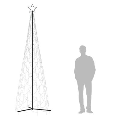 vidaXL Christmas Cone Tree Cold White 500 LEDs 3x10 ft