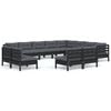 vidaXL Garden Lounge Set Black and Anthracite