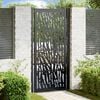 vidaXL Garden Gate Black 39.4x78.7" Steel Trace  Design