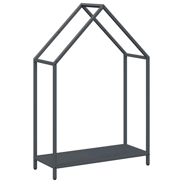 vidaXL Firewood Rack Anthracite 23.6x9.8x35.4" Cold-rolled steel