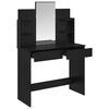 vidaXL Dressing Table with Mirror Black Oak 37.80 x 15.35 x 55.91 in
