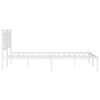 vidaXL Bed Frame White Powder-Coated Steel Super King Bed Frame