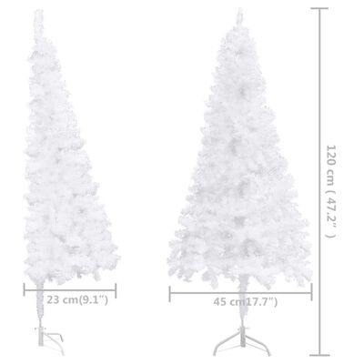 vidaXL Corner Artificial Pre-lit Christmas Tree White 47.2" PVC