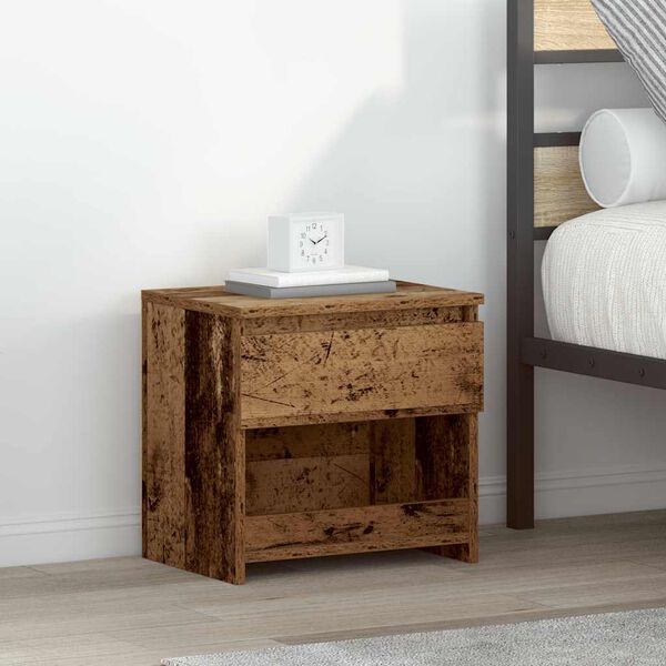 vidaXL Bedside Cabinet Old wood Engineered wood Medium Bedside Cabinet