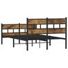 vidaXL Bed Frame Black, Smoked Oak Iron, Engineered Wood Small Double