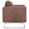 vidaXL Armchairs Brown Faux suede leather, wooden frame, chrome feet