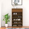 vidaXL Shoe Cabinet Honey Brown 23.6x13.4x41.3" Solid Wood Pine