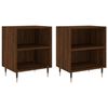 vidaXL Bedside Cabinet Set of 2 Brown Oak Engineered Wood, Iron Medium