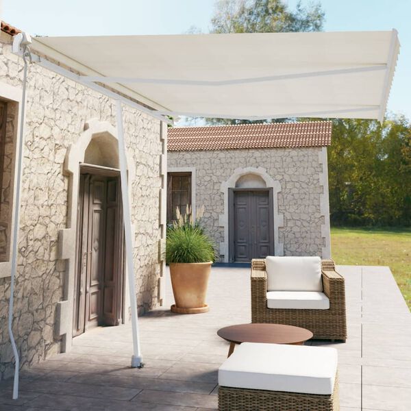 vidaXL Retractable Awning Cream Aluminum 137.8 x 98.4 in Retractable