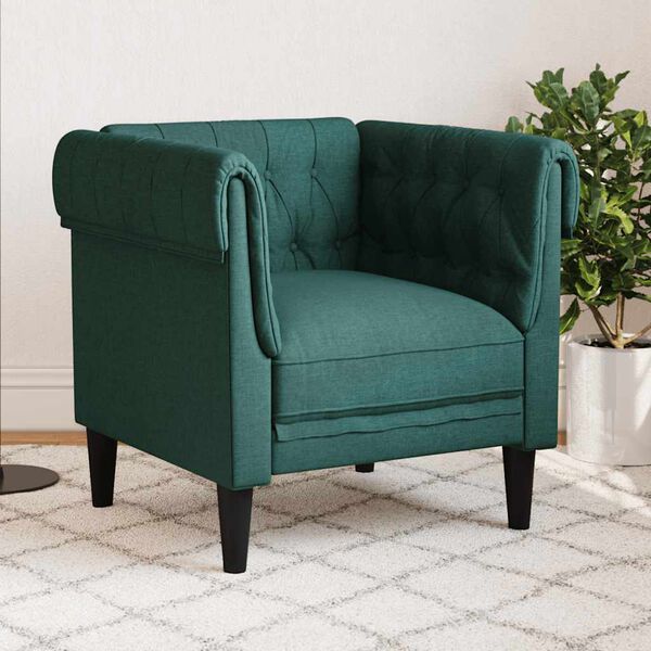 vidaXL Chesterfield Sofa Chair Dark Green