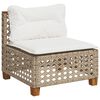 vidaXL Garden Sofa Set Beige PE Rattan Large Removable Covers