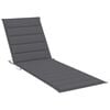 vidaXL Sunlounger Grey Solid Acacia Wood, 100% Polyester Fabric