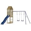 vidaXL Outdoor Playset Natural Wood, Blue