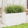 vidaXL Garden Planter White Solid Pine Wood Medium Decorative Inlays