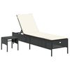 vidaXL Sun Lounger Set Black, Cream White