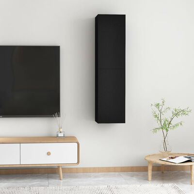 vidaXL TV Stands 2 Pcs Black 12"x11.8"x23.6" Engineered Wood