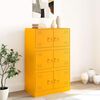 vidaXL Sideboard Mustard Yellow Cold-rolled Steel 26.4x15.4x42.1 in