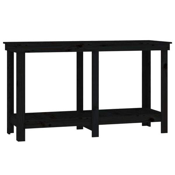 vidaXL Work Bench Black 55.1x19.7x31.5" Solid Wood Pine