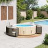 vidaXL Hot Tub Surround Grey Poly Rattan and Solid Acacia wood