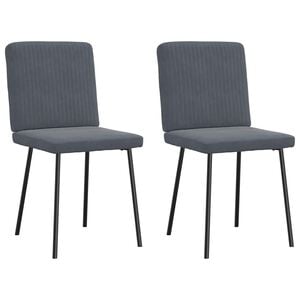 vidaXL Dining Chair Set of 2 Dark Grey