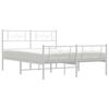 vidaXL Bed Frame White Powder-coated Steel