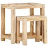 vidaXL Side Table Natural Mango Wood Solid Mango Wood Small