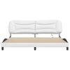 vidaXL Bed Frame White Faux Leather Double Bed Frame Rectangular