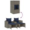 vidaXL 5 Piece Patio Sofa Set with Cushions Stackable Gray Poly Rattan