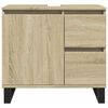 vidaXL Bathroom Cabinet Sonoma oak Engineered wood, Iron Medium