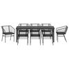 vidaXL Garden Dining Set 9 pcs Black poly rattan