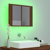 vidaXL LED Mirror Cabinet Brown oak Engineered wood Medium