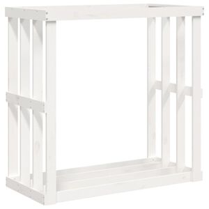 vidaXL Patio Log Holder White 42.5x20.5x41.7" Solid Wood Pine
