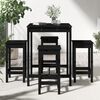 vidaXL Garden Bar Set Black Solid Pine Wood 5 Piece Minimalistic