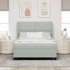 vidaXL Box Spring Bed Light Grey 78.74 x 62.99 in Polyester