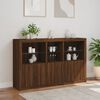 vidaXL Sideboard Brown Oak Engineered wood, Glass Large Sideboard