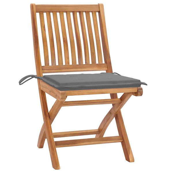vidaXL Garden Chair Set of 2 Teak Solid Teak wood Adult size Foldable