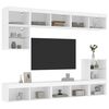 vidaXL TV Wall Unit White Engineered wood and glass Large TV Wall Unit