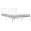 vidaXL Metal Bed Frame White Steel 47.2 x 78.7 in Metal Bed Frame