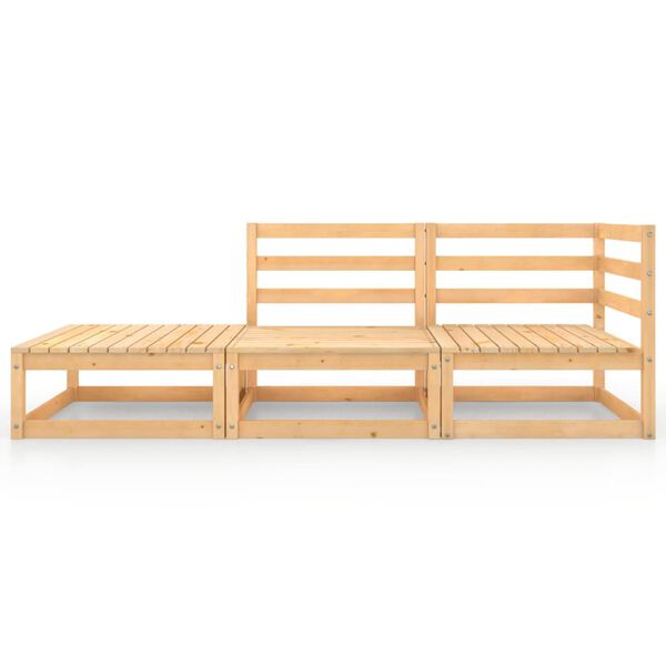 vidaXL Garden Lounge Set Natural Wood Solid pinewood 27.6 x 27.6 x 26.4 in