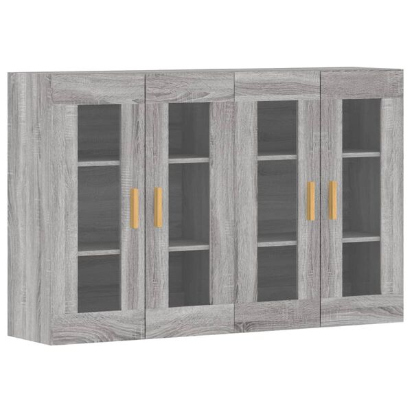 vidaXL Wall Mounted Cabinet Set of 2 Grey Sonoma