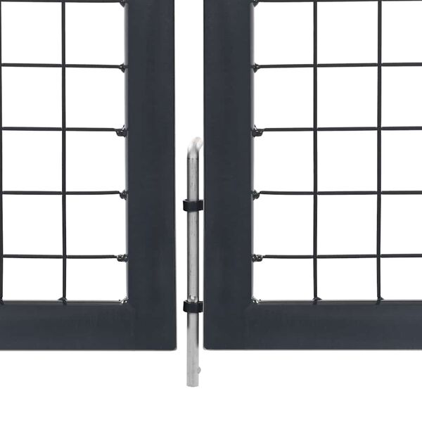 vidaXL Garden Gate with Posts Steel 137.8x39.4" Anthracite